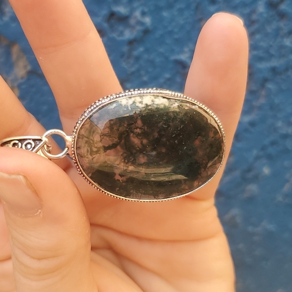 New Indian Moss 925 Silver Pendant. - Picture 8 of 9